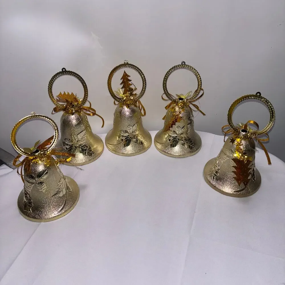 Bell Plastic Ornaments Lot of 5